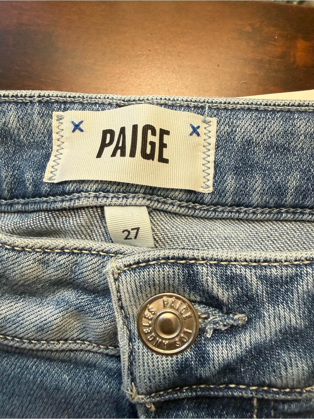 PAIGE Light Wash Jeans in Blue